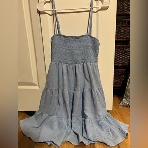 SHEIN Light Blue Smocked Sundress with Adjustable Straps